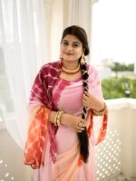 Pure Diamond Chiffon Saree With Handwork - With Blouse