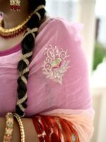 Pure Diamond Chiffon Saree With Handwork - With Blouse