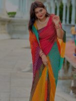 Georgette Leheriya Saree (with Blouse)