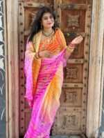 Royal Georgette Lehriya Saree 3 Colors Available | Without Blouse