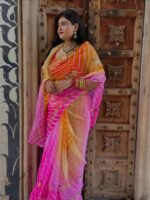 Royal Georgette Lehriya Saree 3 Colors Available | Without Blouse