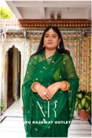 Green Diamond Chiffon Gotta Patti Handwork Saree