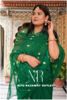 Green Diamond Chiffon Gotta Patti Handwork Saree